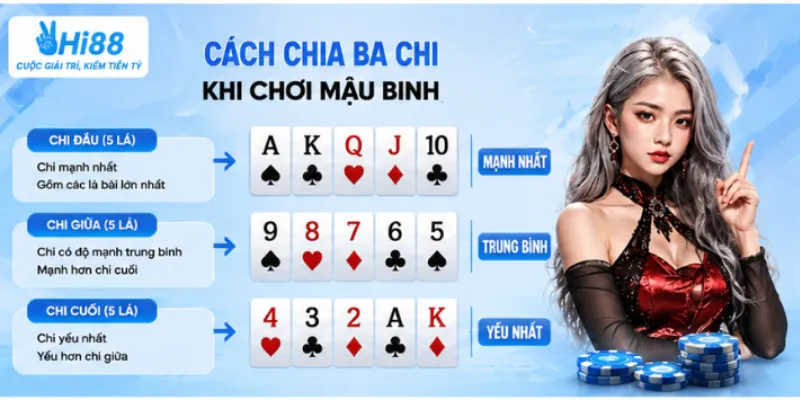 Cách chia ba chi khi chơi mậu binh