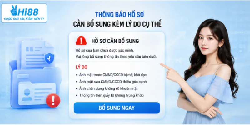 Thông báo hồ sơ cần bổ sung kèm lý do cụ thể