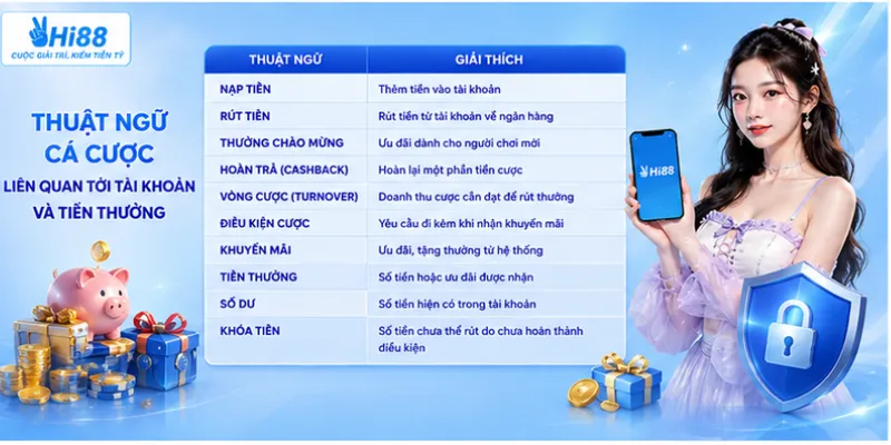 Thuật ngữ cá cược liên quan tới tài khoản và tiền thưởng